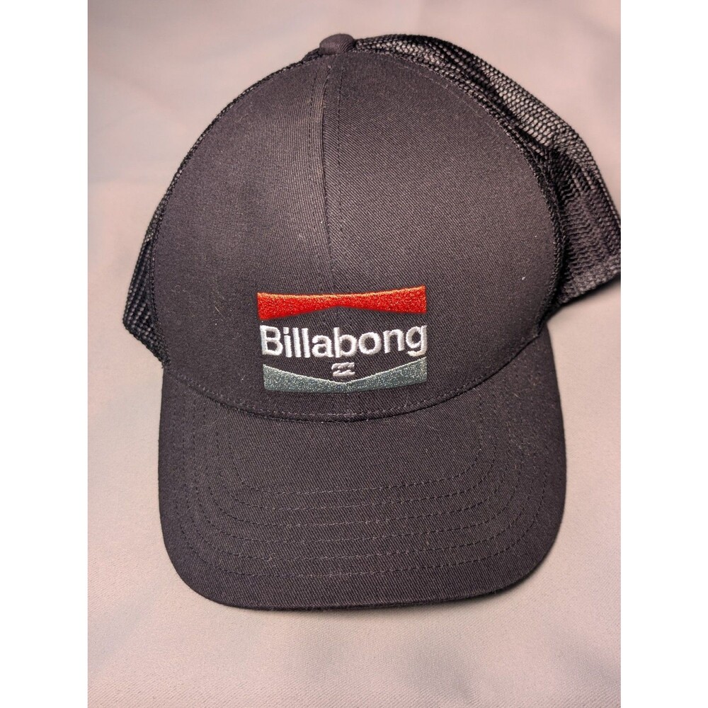 Billabong Black Mesh Trucker Cap Adjustable One Size